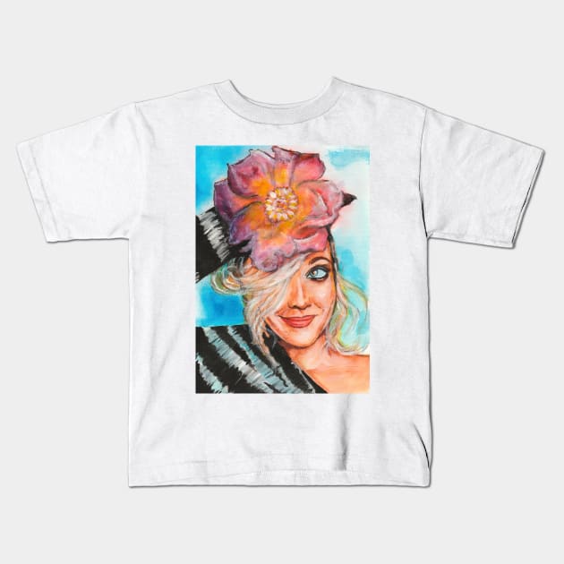 Drew Barrymore Kids T-Shirt by Svetlana Pelin